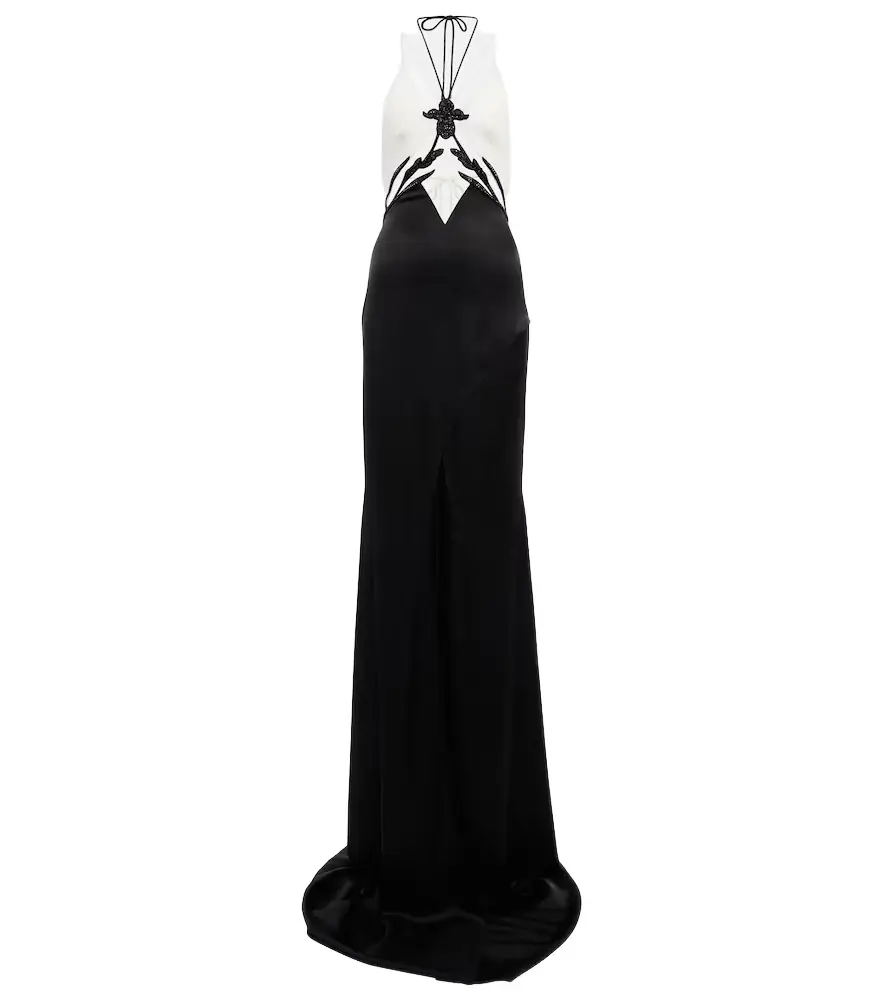 David Koma Embellished cady and satin gown | Image 1 David Koma Embellished cady and satin gown | Image 1