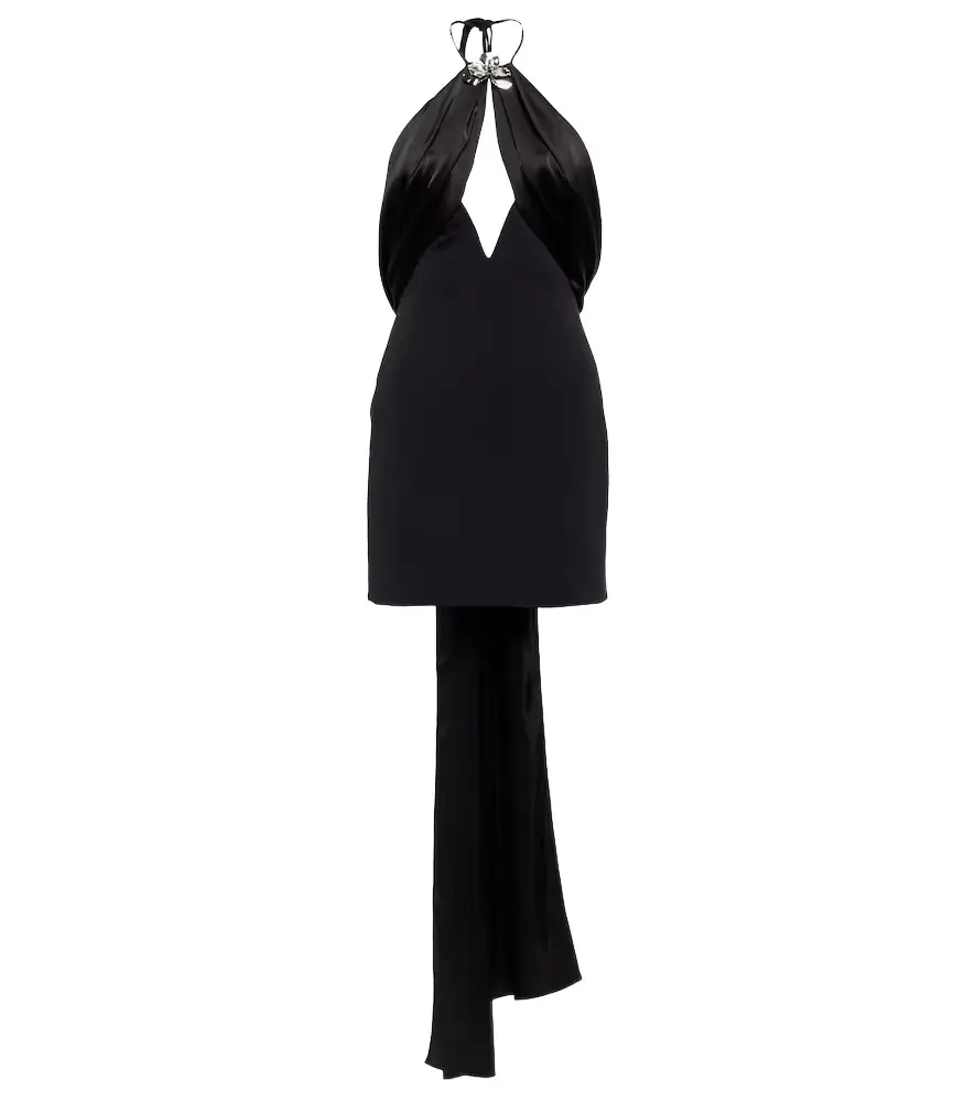 David Koma Embellished halter-neck minidress