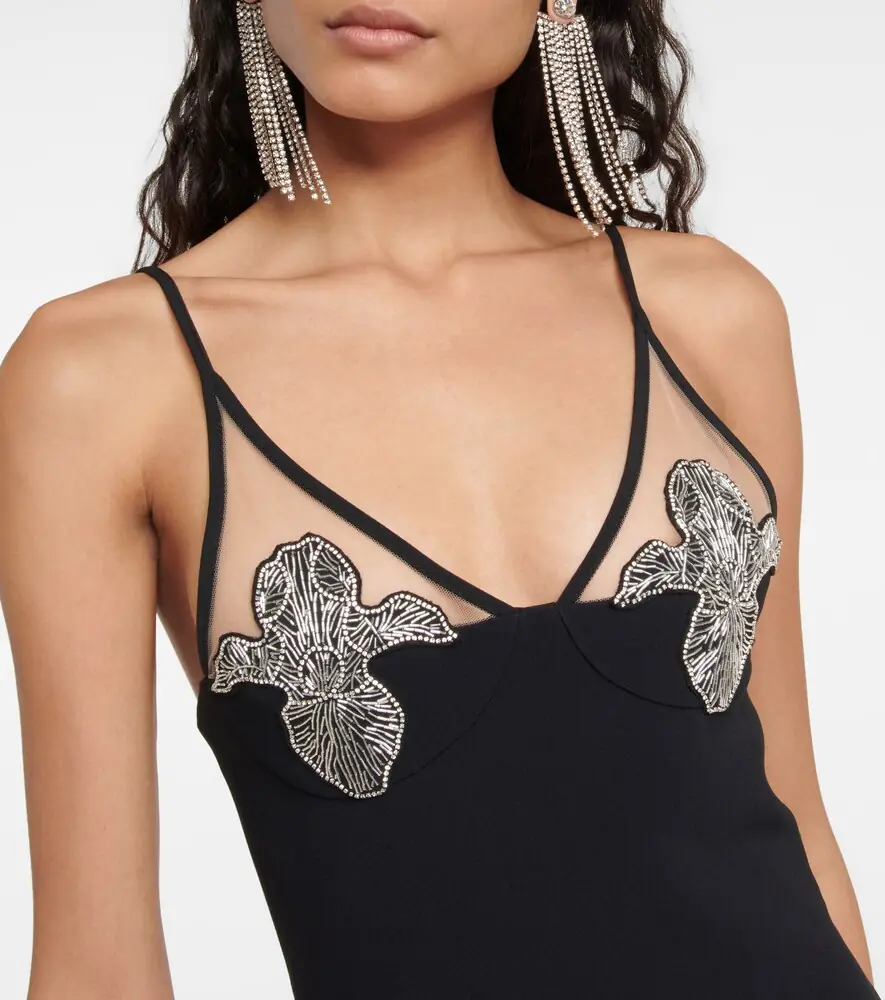 David Koma Mesh-panel embellished minidress | Thumbnail 4