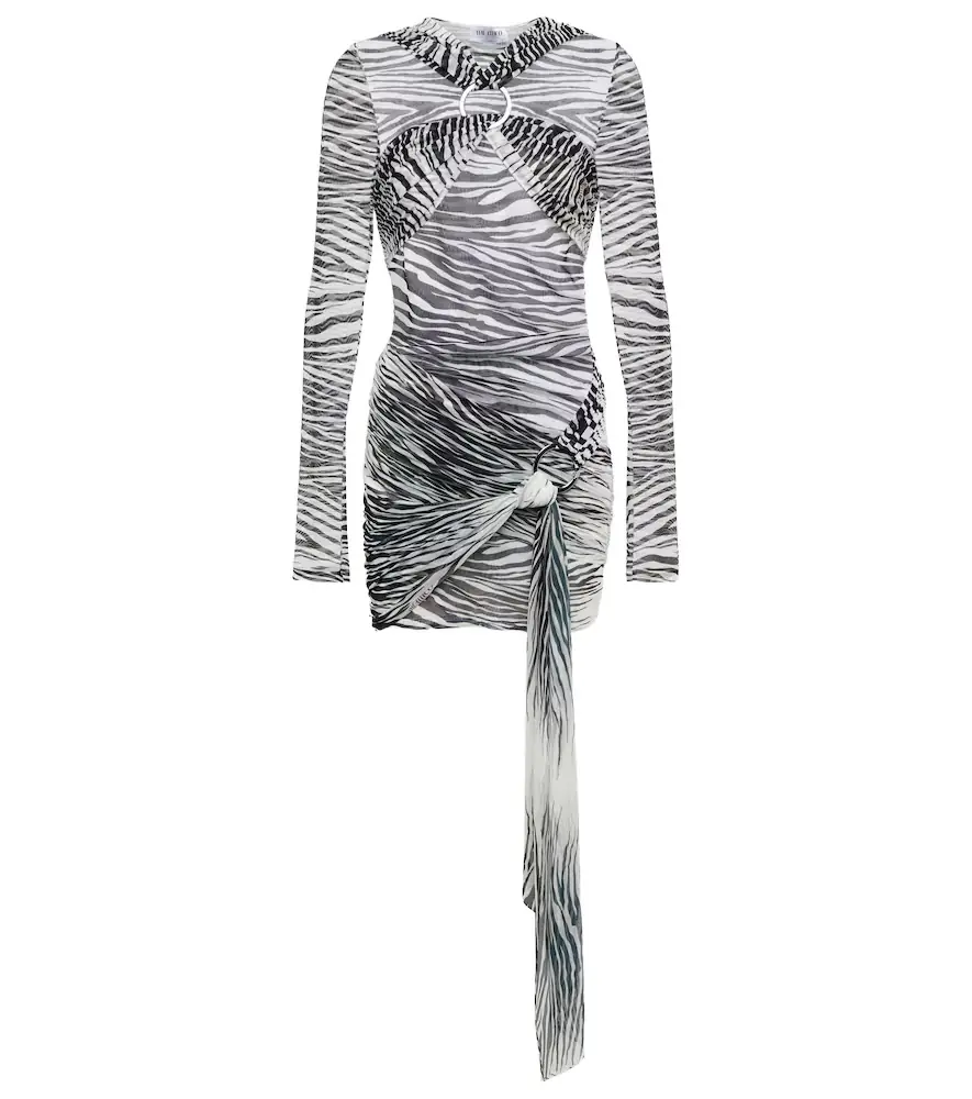 The Attico Fran zebra-print tulle minidress | Image 1 The Attico Fran zebra-print tulle minidress | Image 1