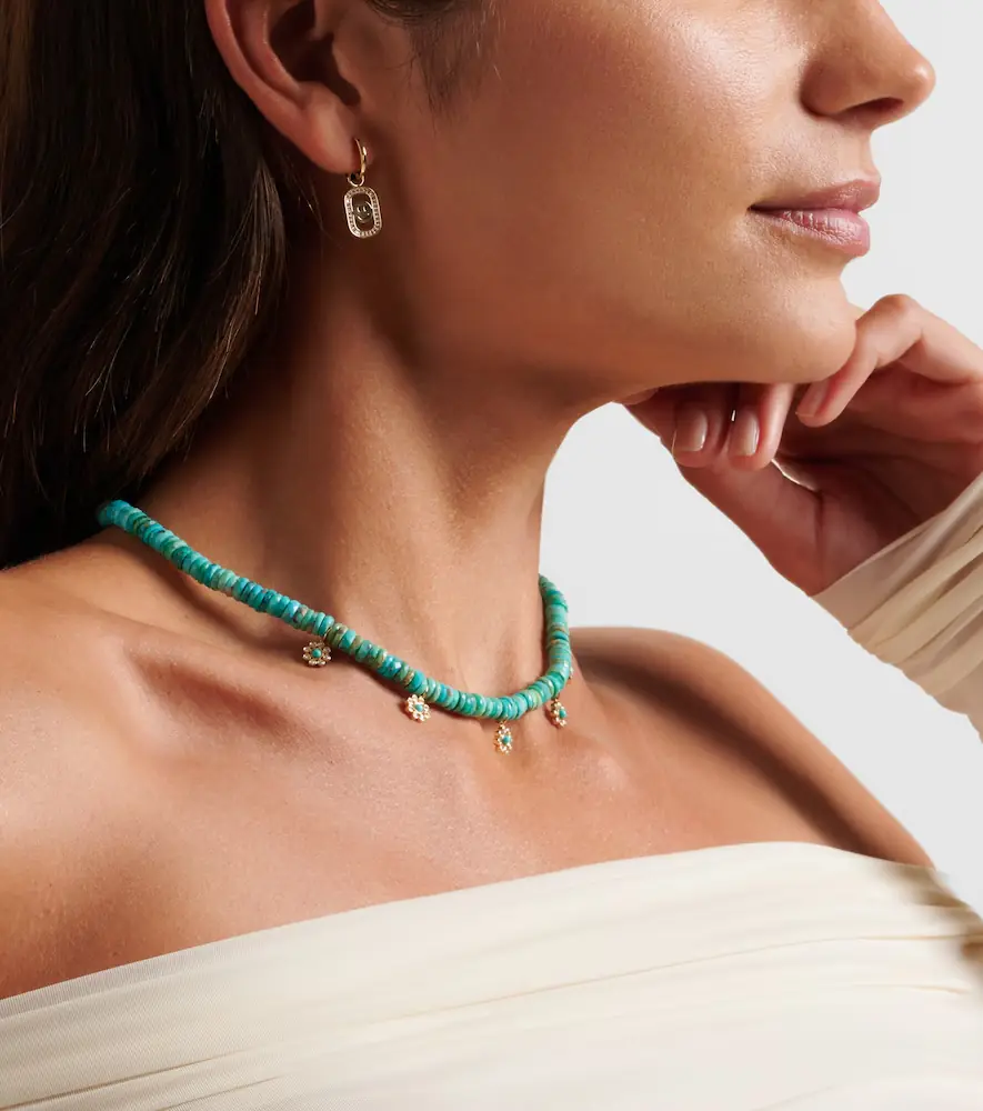 Sydney Evan Daisy 14kt gold beaded necklace with diamonds | Thumbnail 5 Sydney Evan Daisy 14kt gold beaded necklace with diamonds | Thumbnail 5
