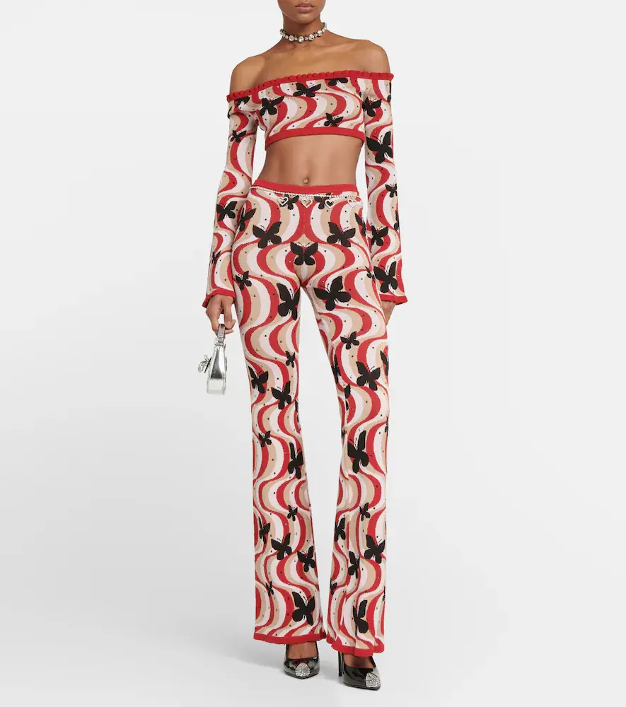 Alessandra Rich Printed high-rise flare pants | Thumbnail 5