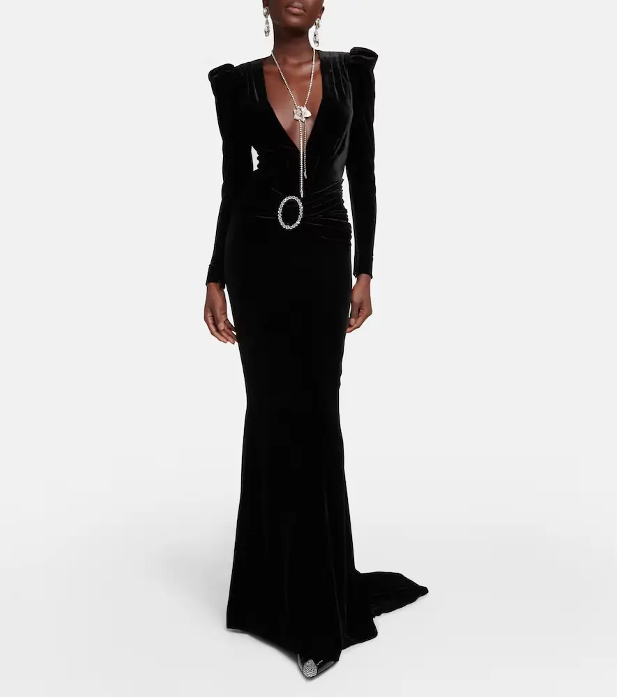 Alessandra Rich Embellished velvet gown | Thumbnail 2