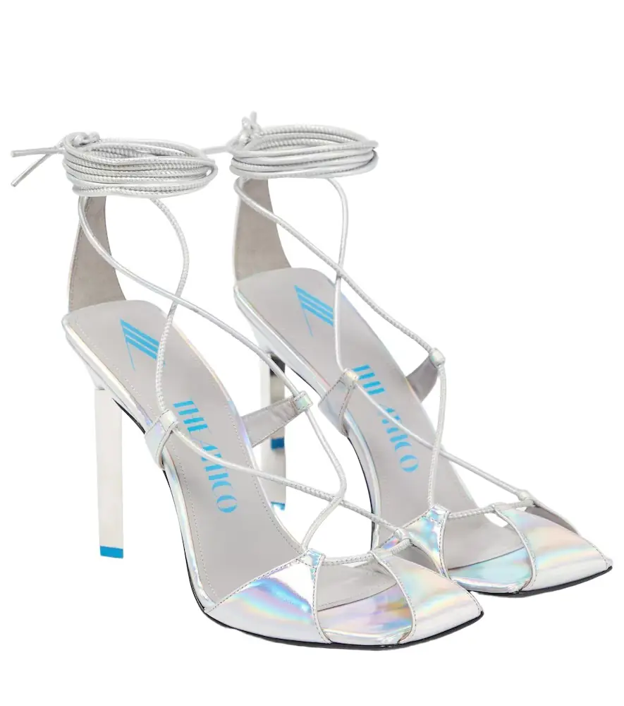 The Attico Adele metallic leather sandals