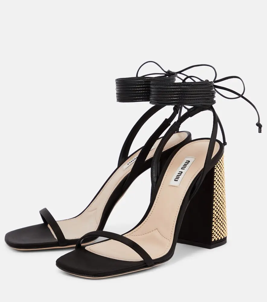 Miu Miu Embellished satin sandals | Thumbnail 4