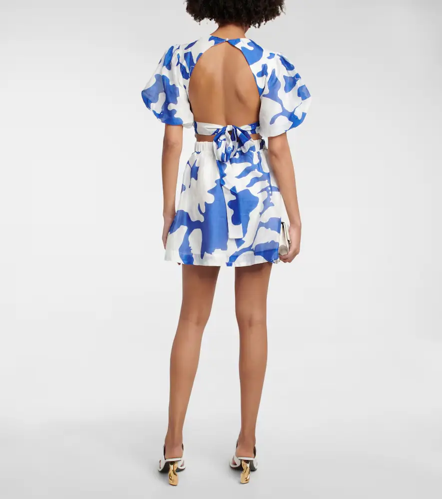 SIR. Vivi printed cotton and silk minidress | Thumbnail 3
