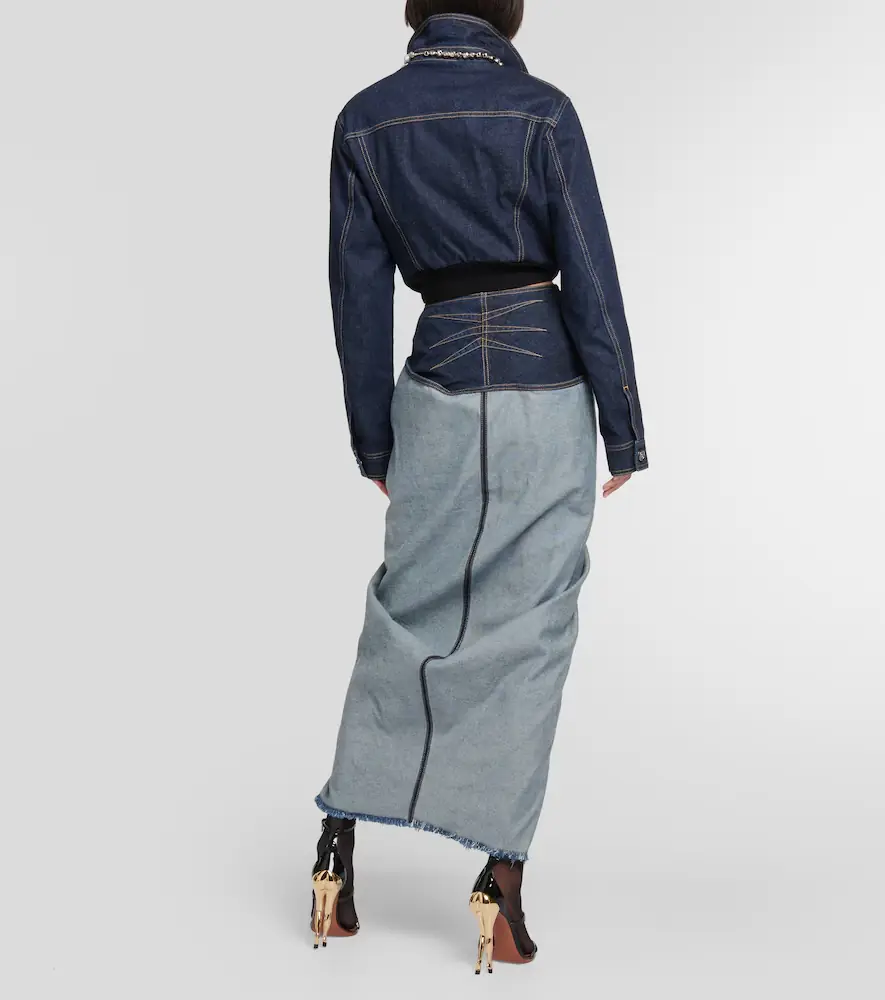 Alaïa Alaïa Draped denim maxi skirt | Thumbnail 3 Alaïa Alaïa Draped denim maxi skirt | Thumbnail 3