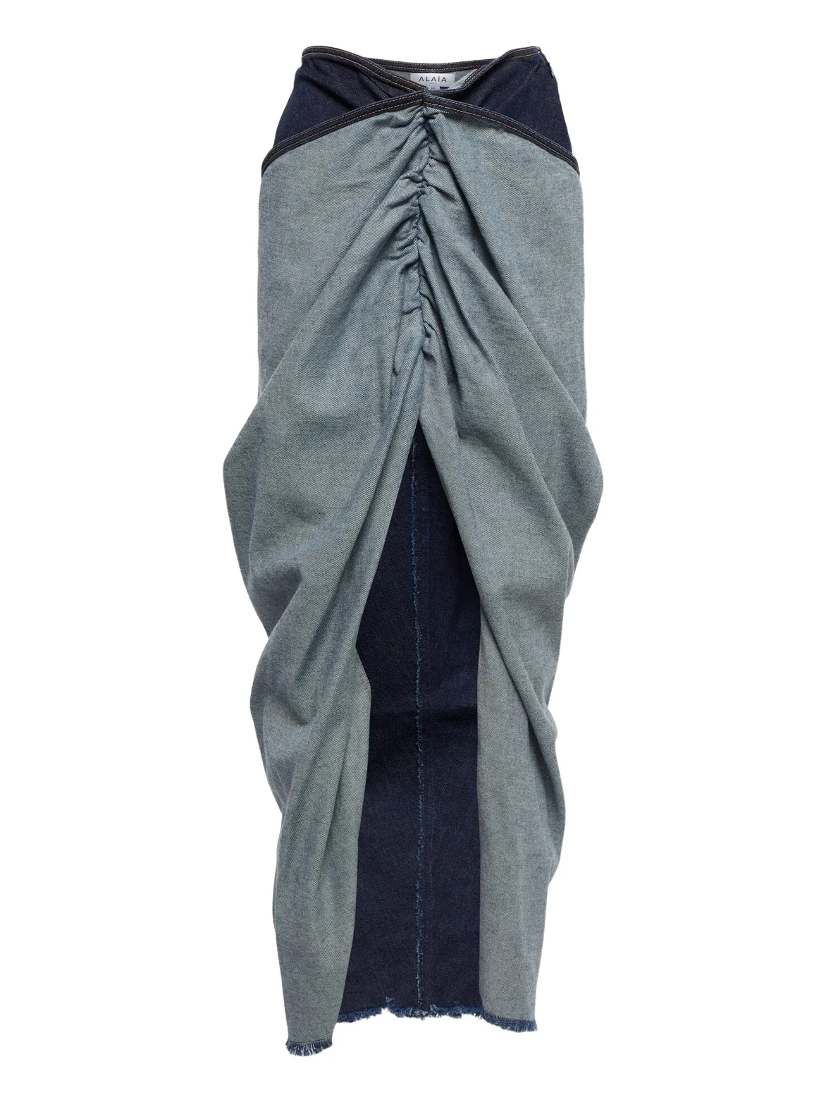 Draped denim maxi skirt Draped denim maxi skirt