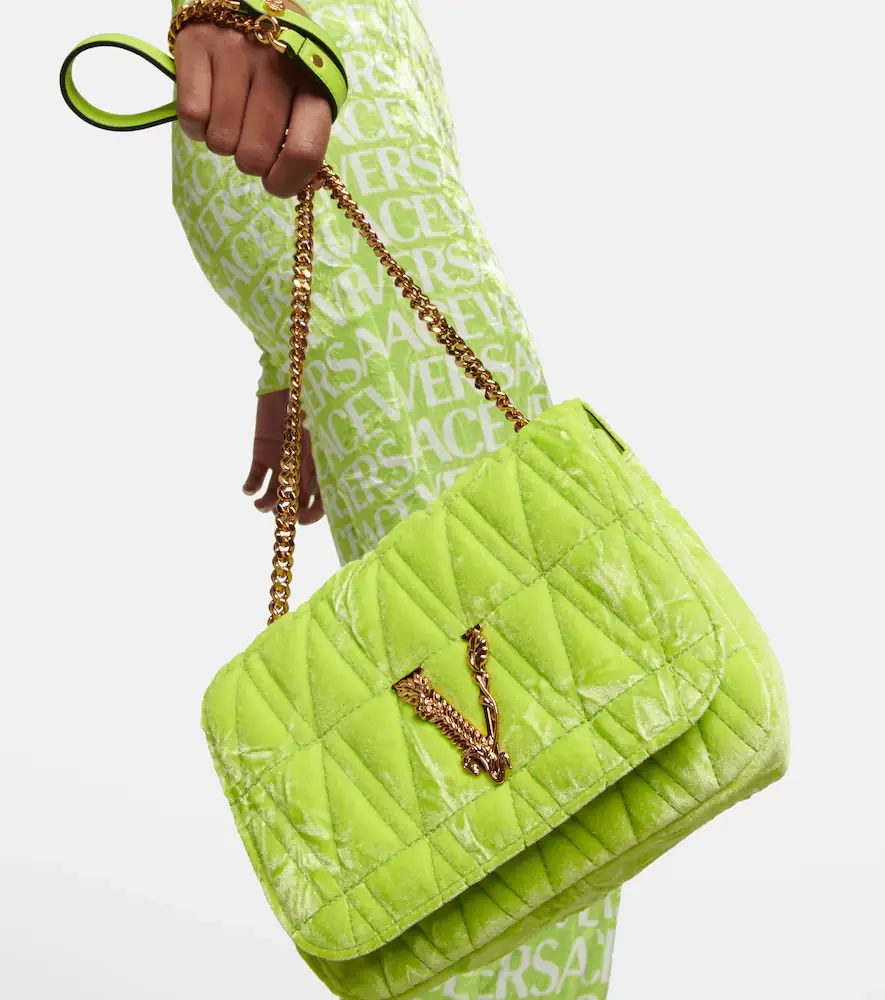 Versace Virtus Small velvet shoulder bag | Thumbnail 4