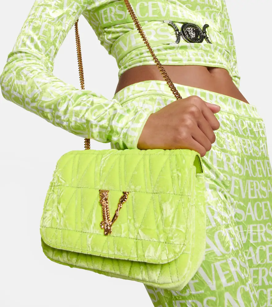 Versace Virtus Small velvet shoulder bag | Thumbnail 6