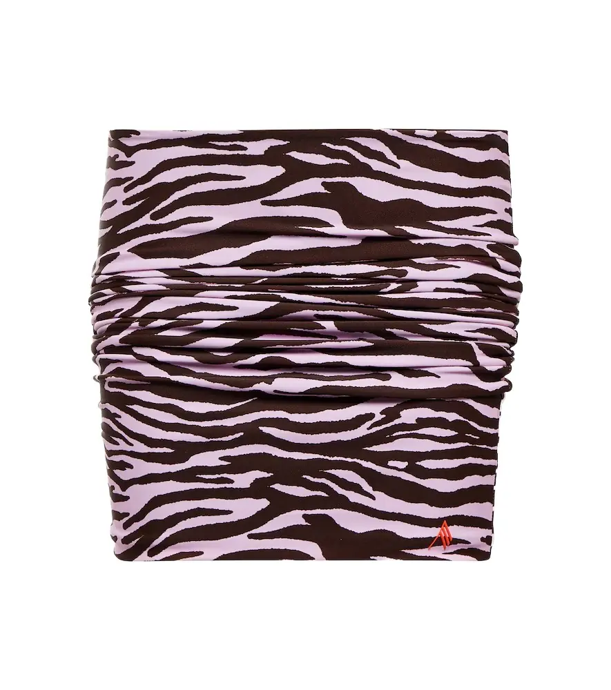 The Attico Ruched printed lycra miniskirt | Image 1 The Attico Ruched printed lycra miniskirt | Image 1