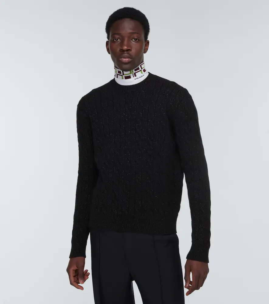 Prada Metallic knit wool-blend sweater | Thumbnail 5