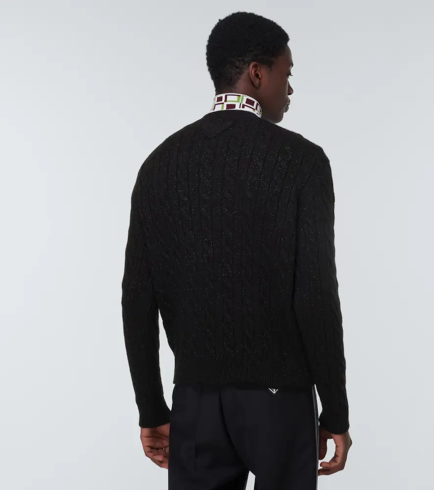Prada Metallic knit wool-blend sweater | Thumbnail 6