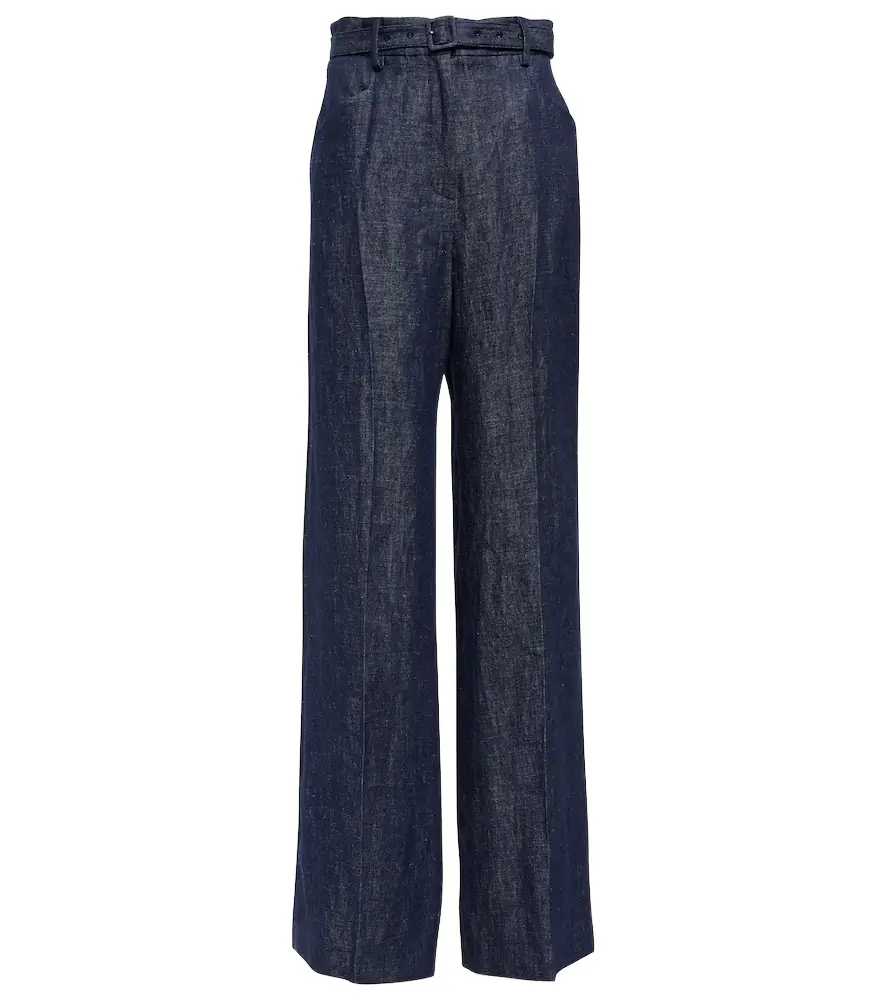 Gabriela Hearst Belted high-rise wide-leg linen pants | Image 1 Gabriela Hearst Belted high-rise wide-leg linen pants | Image 1