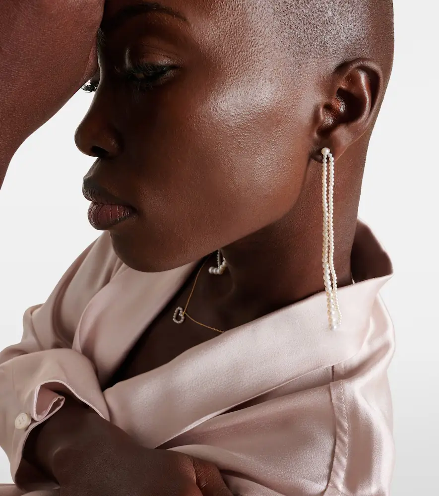 Sophie Bille Brahe Promenade De Perles 14kt gold pearl drop earrings | Thumbnail 3 Sophie Bille Brahe Promenade De Perles 14kt gold pearl drop earrings | Thumbnail 3