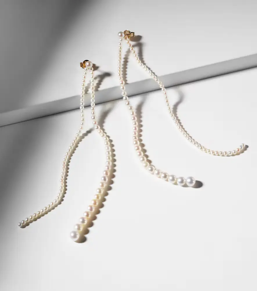 Sophie Bille Brahe Promenade De Perles 14kt gold pearl drop earrings | Thumbnail 5 Sophie Bille Brahe Promenade De Perles 14kt gold pearl drop earrings | Thumbnail 5