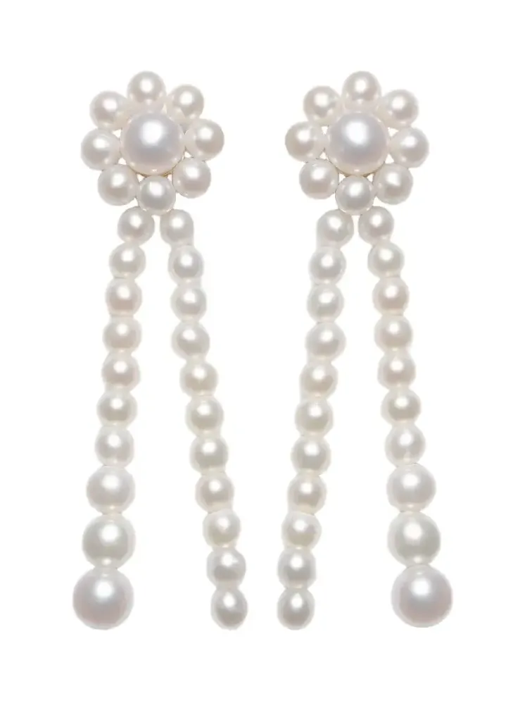 Promenade de Fleur 14kt gold earrings with freshwater pearls Promenade de Fleur 14kt gold earrings with freshwater pearls