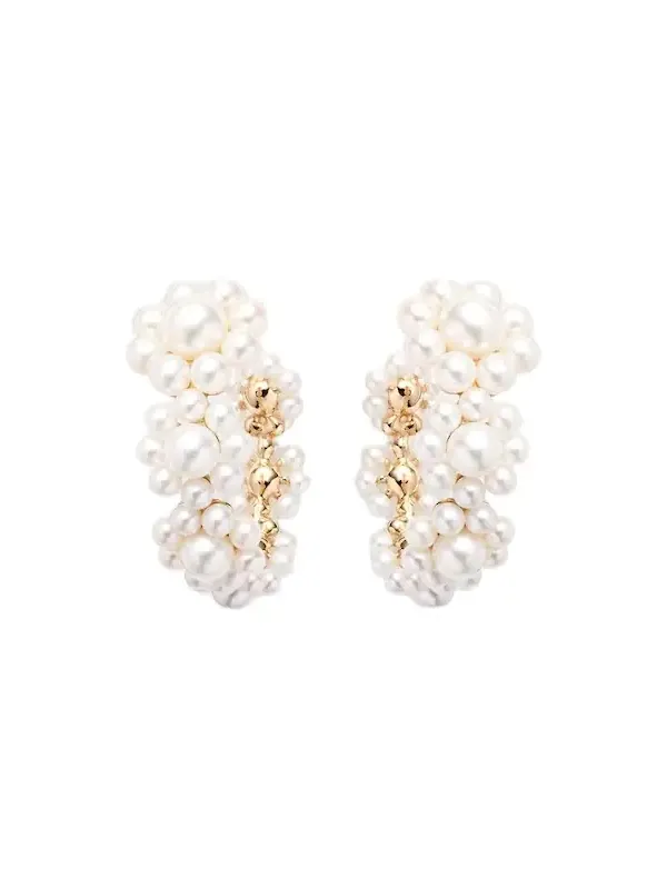 Jardin Boucle 14kt gold earrings with freshwater pearls