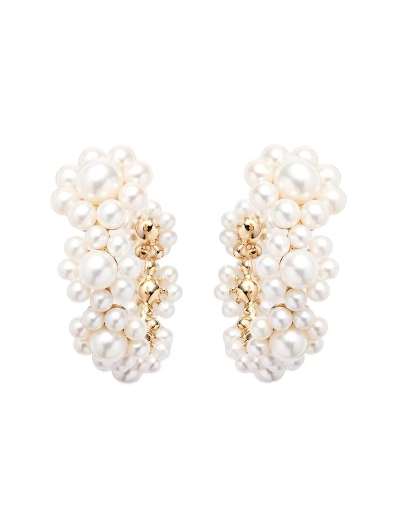 Jardin Boucle 14kt gold earrings with freshwater pearls Jardin Boucle 14kt gold earrings with freshwater pearls
