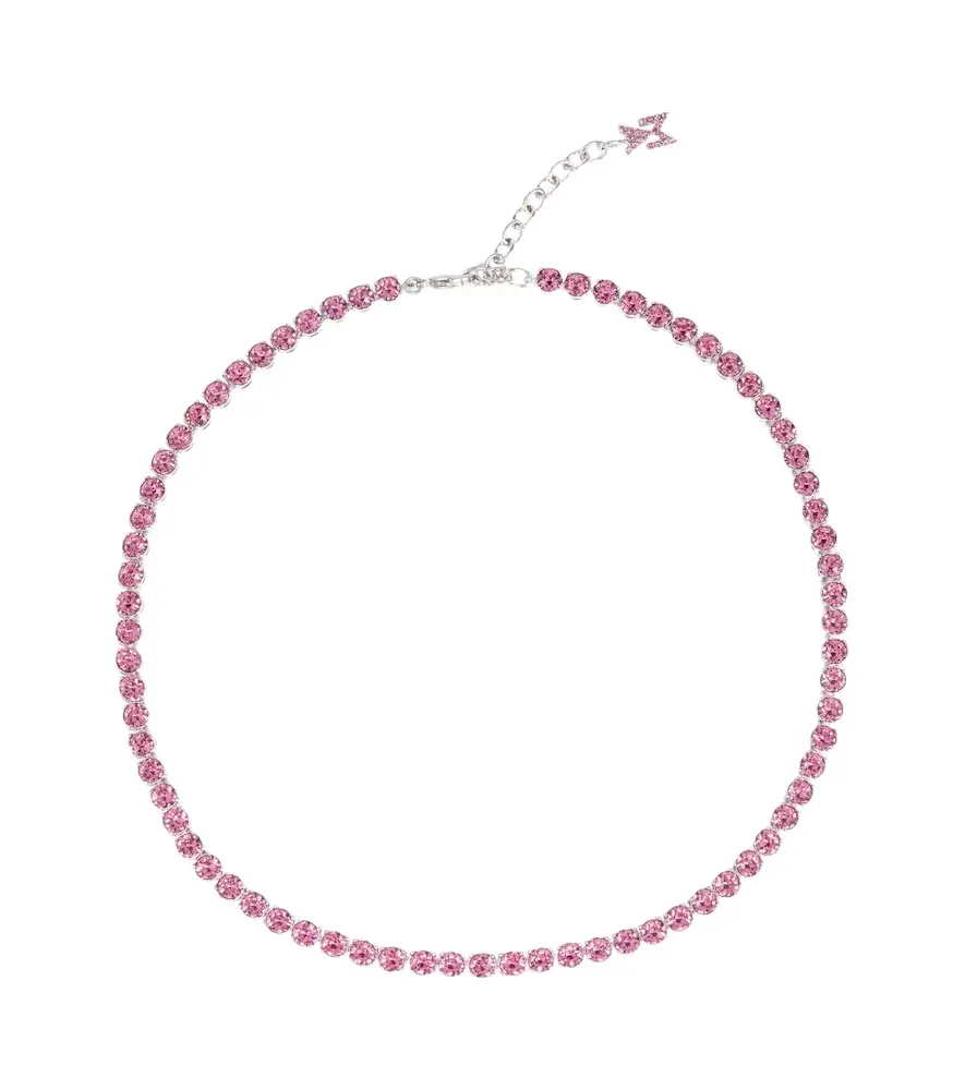 Amina Muaddi Tennis crystal-embellished necklace