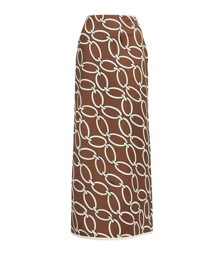 Valentino Garavani Chain-print maxi skirt