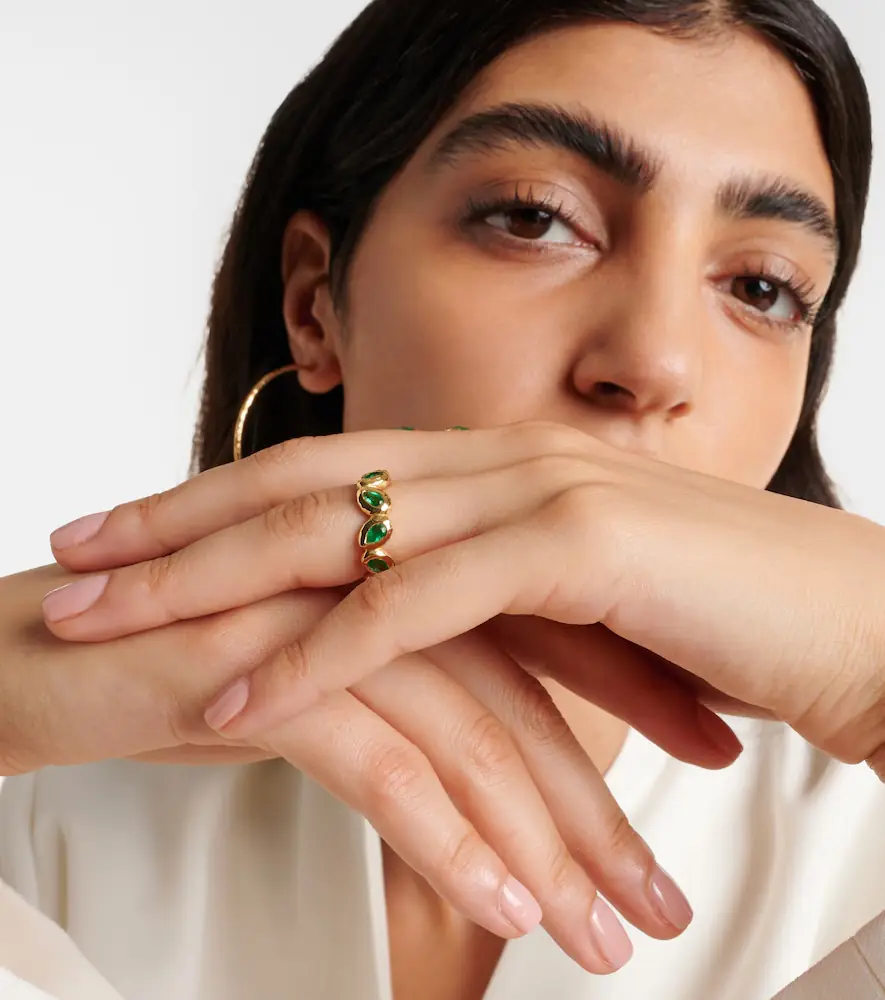 Octavia Elizabeth Nesting Gem 18kt gold eternity ring with emeralds | Thumbnail 2 Octavia Elizabeth Nesting Gem 18kt gold eternity ring with emeralds | Thumbnail 2