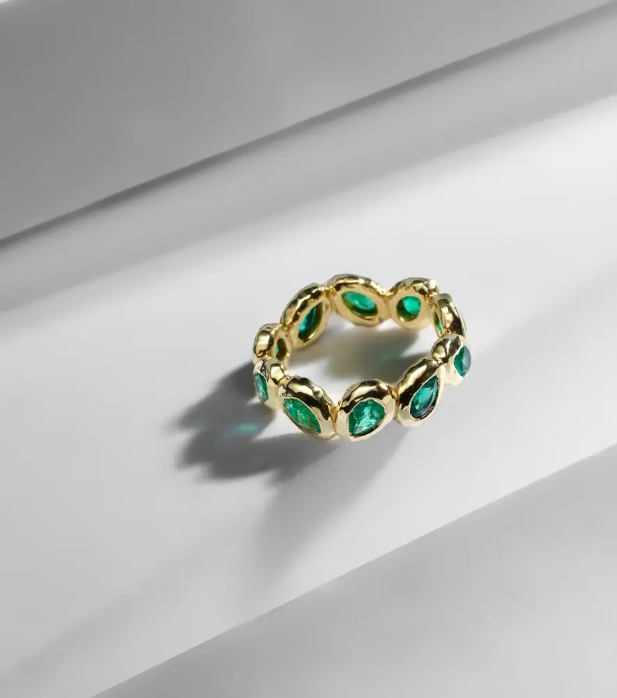 Octavia Elizabeth Nesting Gem 18kt gold eternity ring with emeralds | Thumbnail 4 Octavia Elizabeth Nesting Gem 18kt gold eternity ring with emeralds | Thumbnail 4