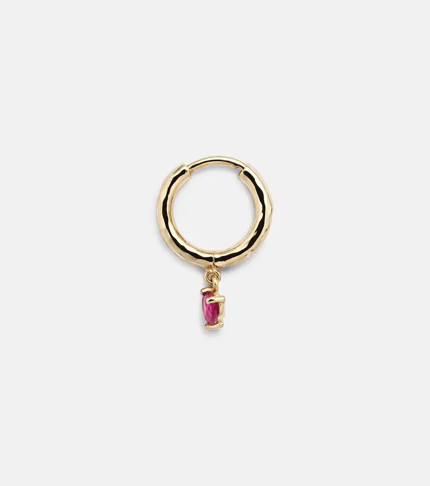 Octavia Elizabeth Charmed Micro Gabby 18kt gold hoop earrings with ruby | Thumbnail 2 Octavia Elizabeth Charmed Micro Gabby 18kt gold hoop earrings with ruby | Thumbnail 2
