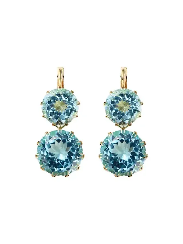 18kt yellow gold earrings with topaz