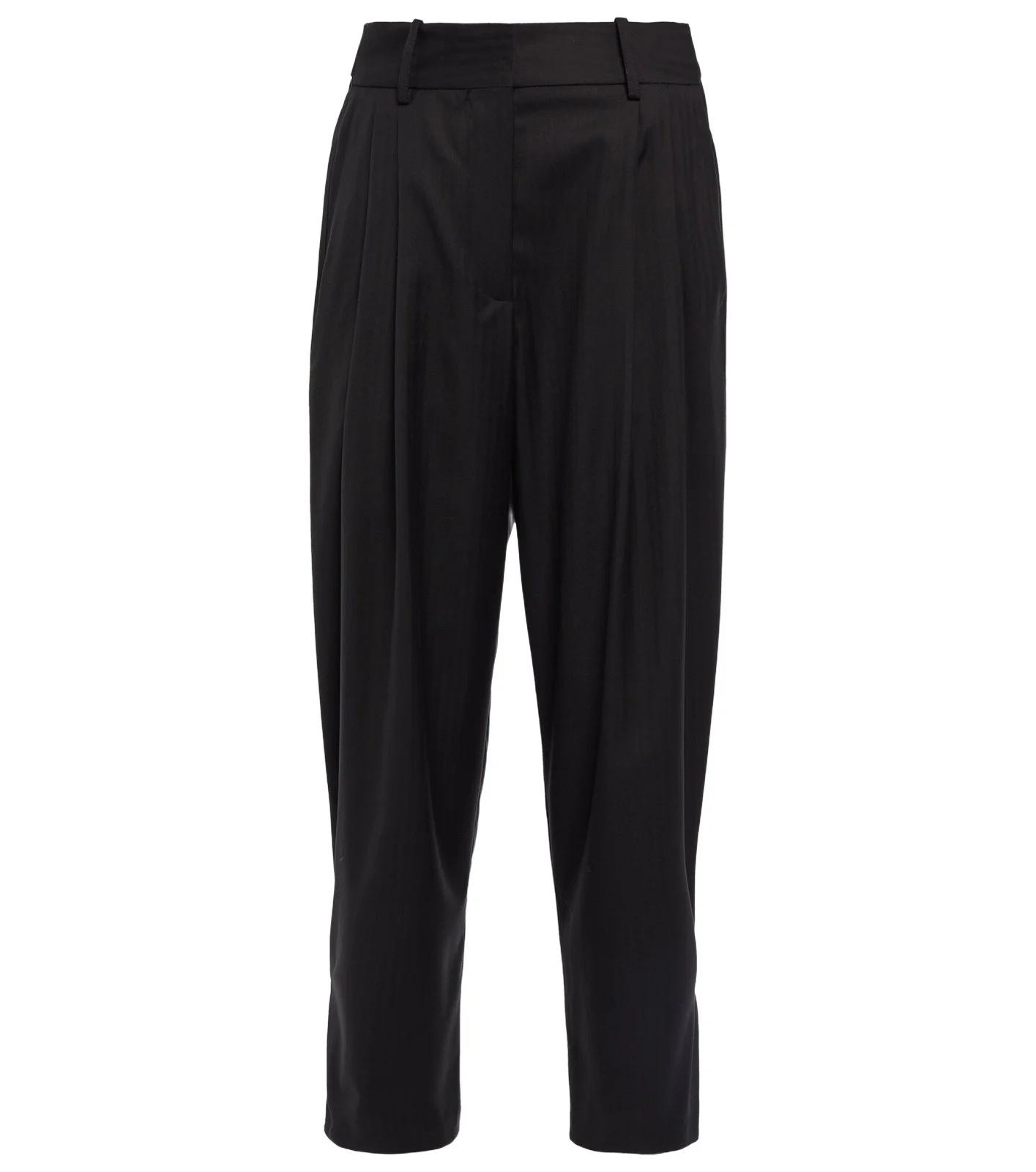 Herringbone tapered wool pants