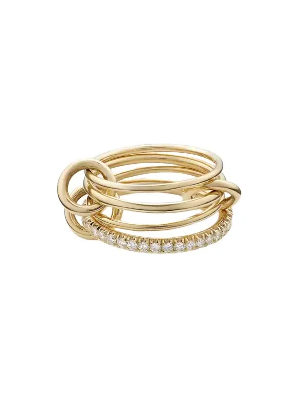 Pisces Pavé 18kt gold ring with diamonds