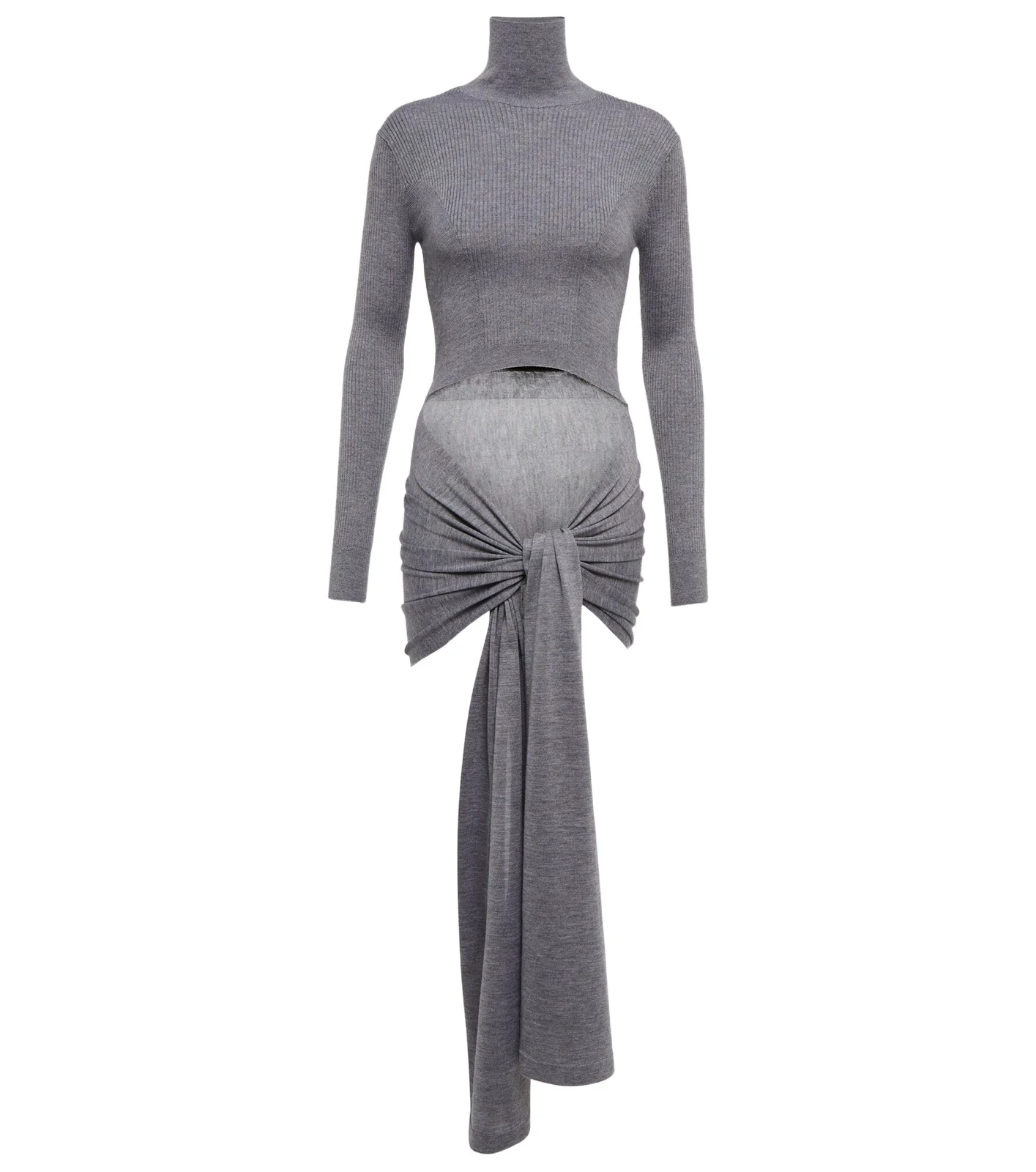 ALAÏA Tie-front cashmere and silk turtleneck sweater ALAÏA Tie-front cashmere and silk turtleneck sweater