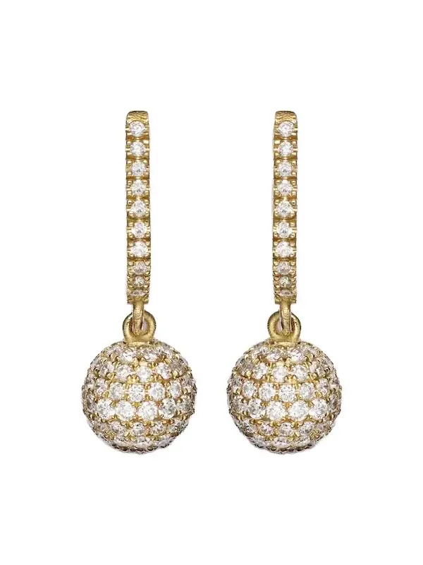 Diamond Ball 18kt gold drop earrings with diamonds Diamond Ball 18kt gold drop earrings with diamonds