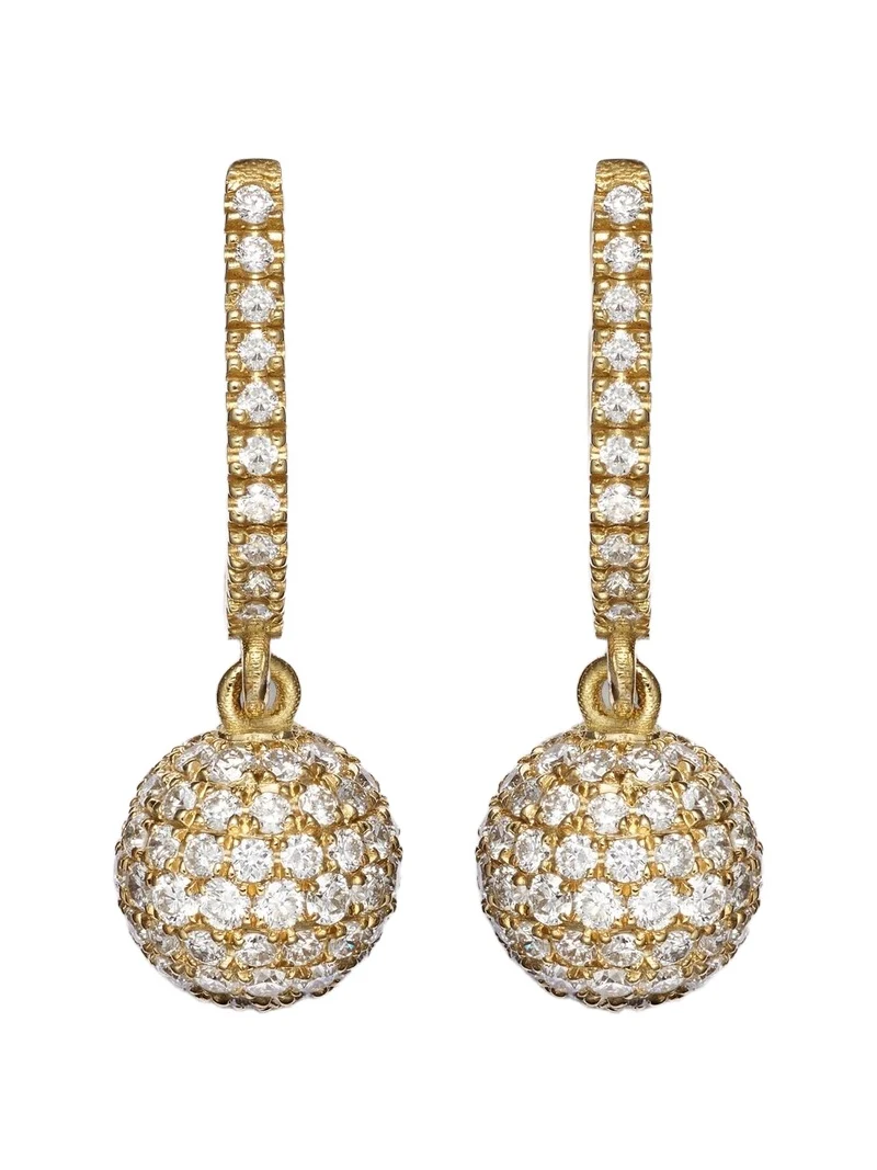 Diamond Ball 18kt gold drop earrings with diamonds Diamond Ball 18kt gold drop earrings with diamonds