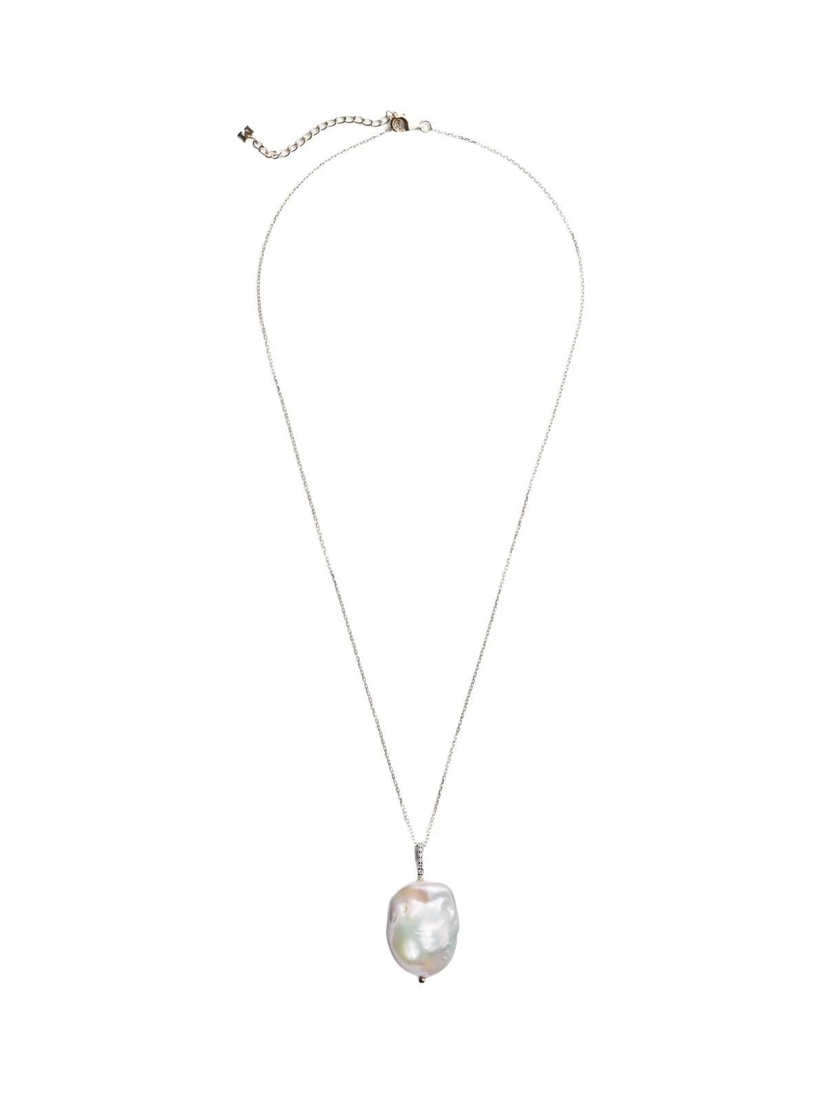 Mateo 14kt gold necklace with Baroque pearl and diamonds