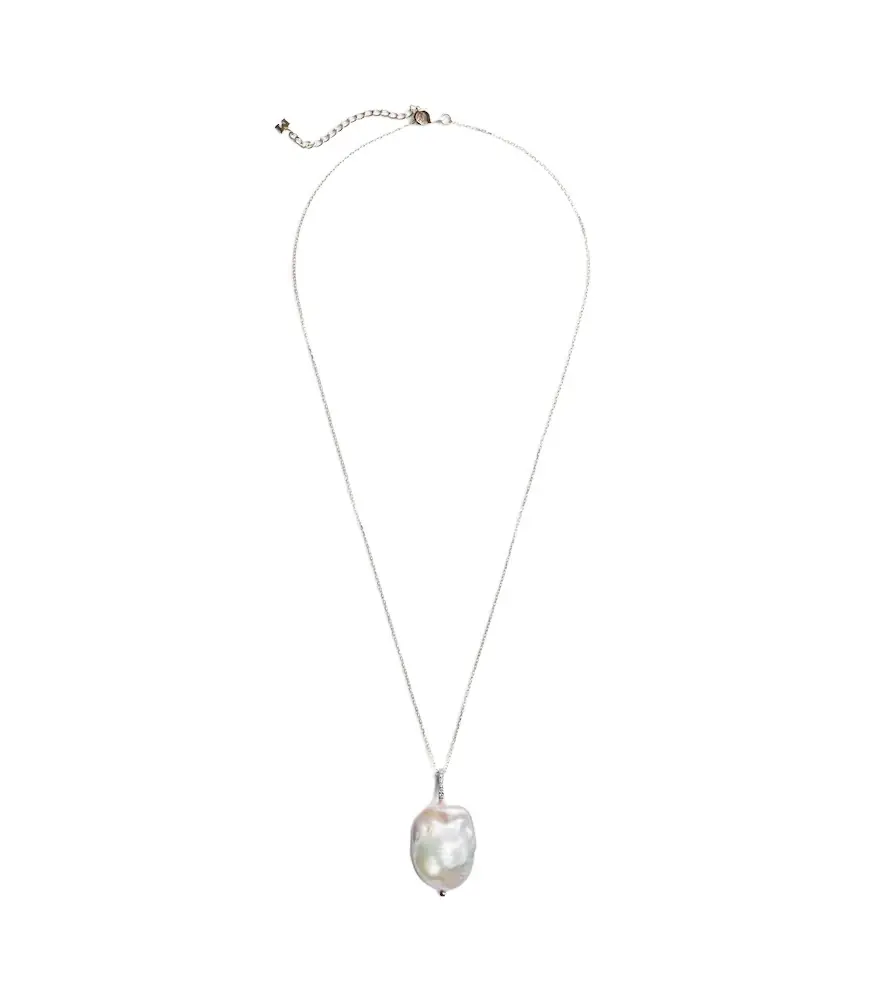 Mateo 14kt gold necklace with Baroque pearl and diamonds | Image 1 Mateo 14kt gold necklace with Baroque pearl and diamonds | Image 1
