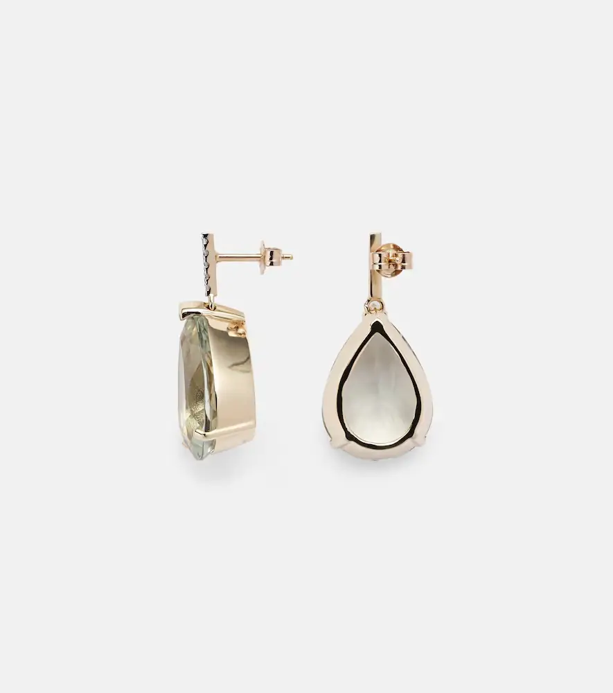 Mateo 14kt gold earrings with diamonds and amethysts | Thumbnail 5 Mateo 14kt gold earrings with diamonds and amethysts | Thumbnail 5