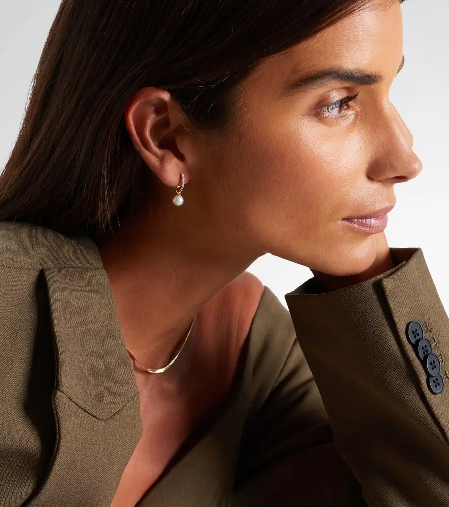 Mateo 14kt gold earrings with diamonds and detachable pearls | Thumbnail 3 Mateo 14kt gold earrings with diamonds and detachable pearls | Thumbnail 3