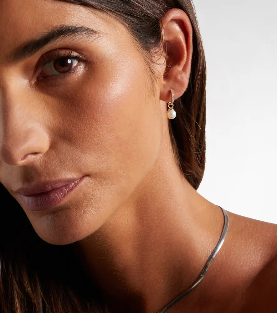 Mateo 14kt gold earrings with diamonds and detachable pearls | Thumbnail 4 Mateo 14kt gold earrings with diamonds and detachable pearls | Thumbnail 4
