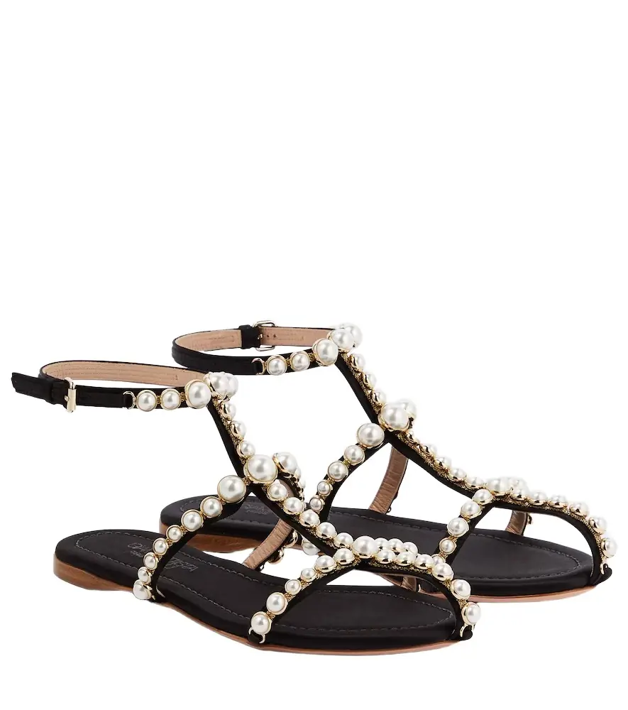 Giambattista Valli Maharani faux pearl-embellished sandals | Image 1 Giambattista Valli Maharani faux pearl-embellished sandals | Image 1