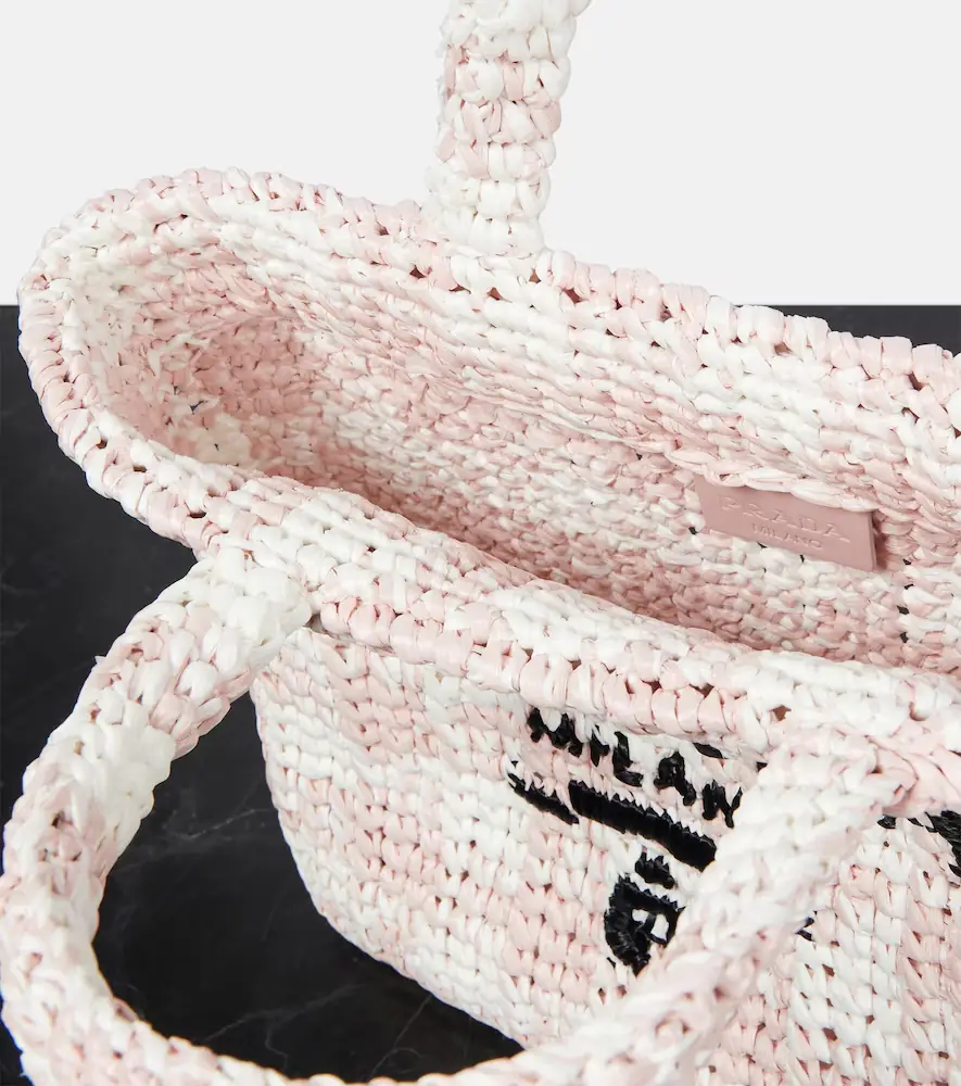 Prada Logo raffia-effect shopper | Thumbnail 3