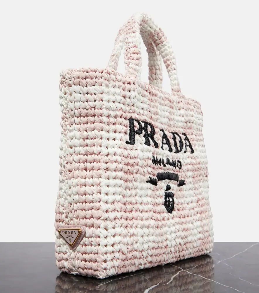 Prada Logo raffia-effect shopper | Thumbnail 4