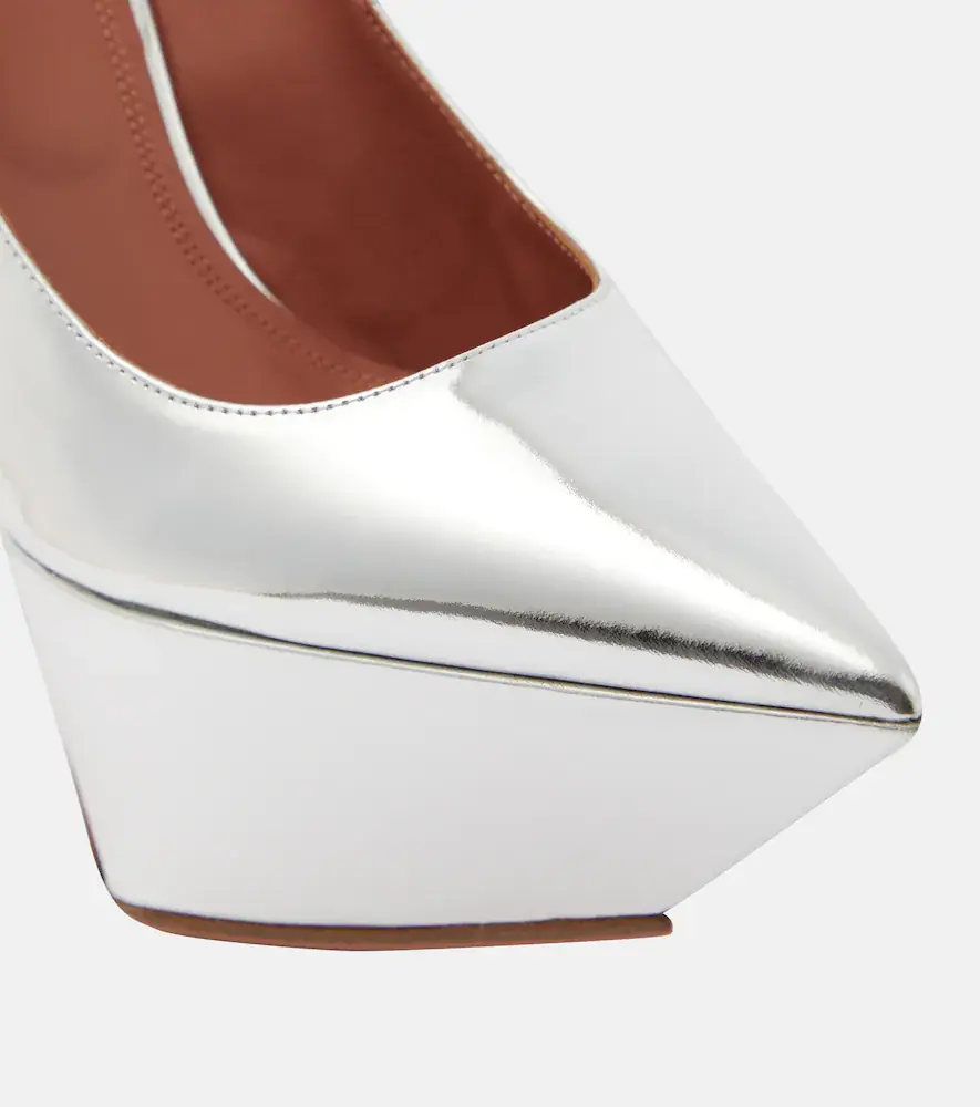 Amina Muaddi Yigit metallic leather platform pumps | Thumbnail 2 Amina Muaddi Yigit metallic leather platform pumps | Thumbnail 2