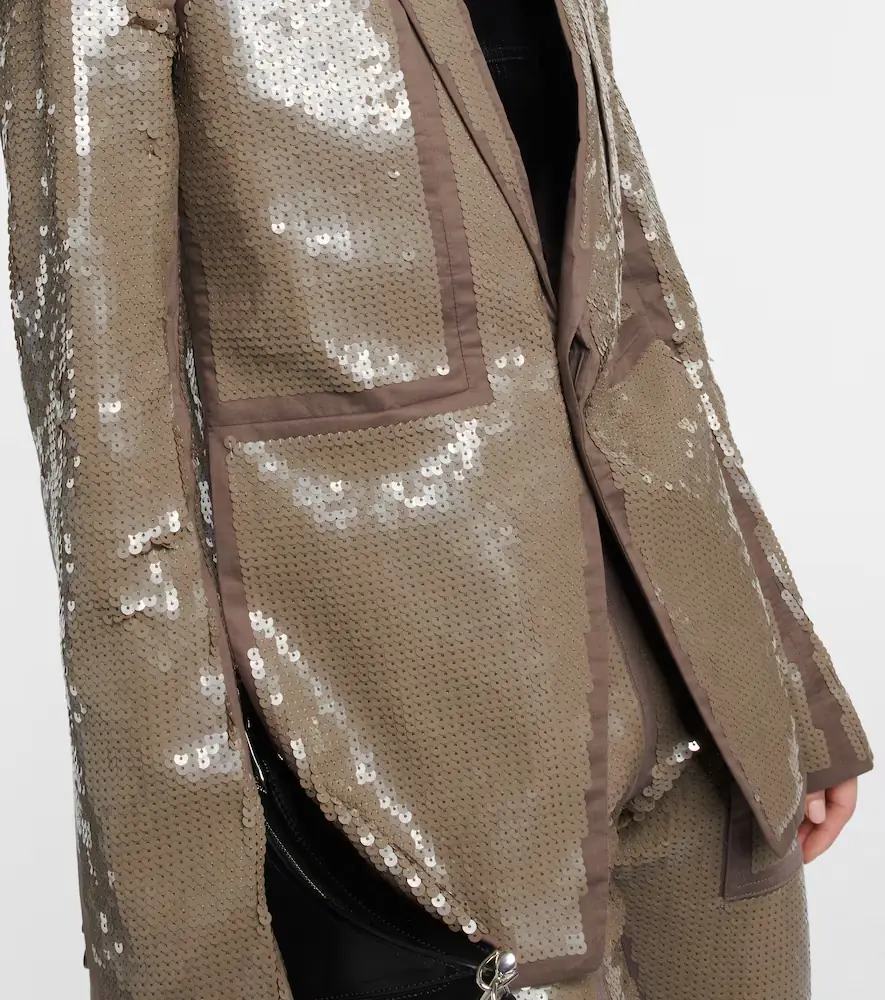 Rick Owens Sequined single-breasted cotton blazer | Thumbnail 2 Rick Owens Sequined single-breasted cotton blazer | Thumbnail 2