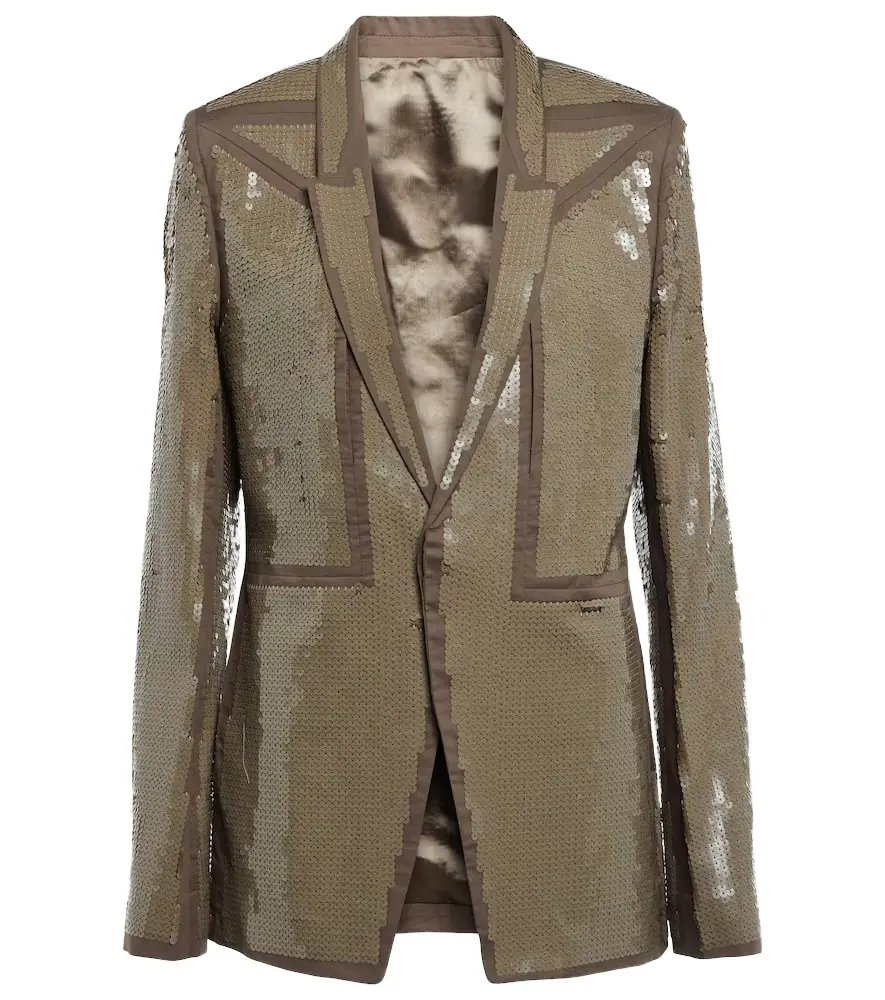 Rick Owens Sequined single-breasted cotton blazer | Image 1 Rick Owens Sequined single-breasted cotton blazer | Image 1