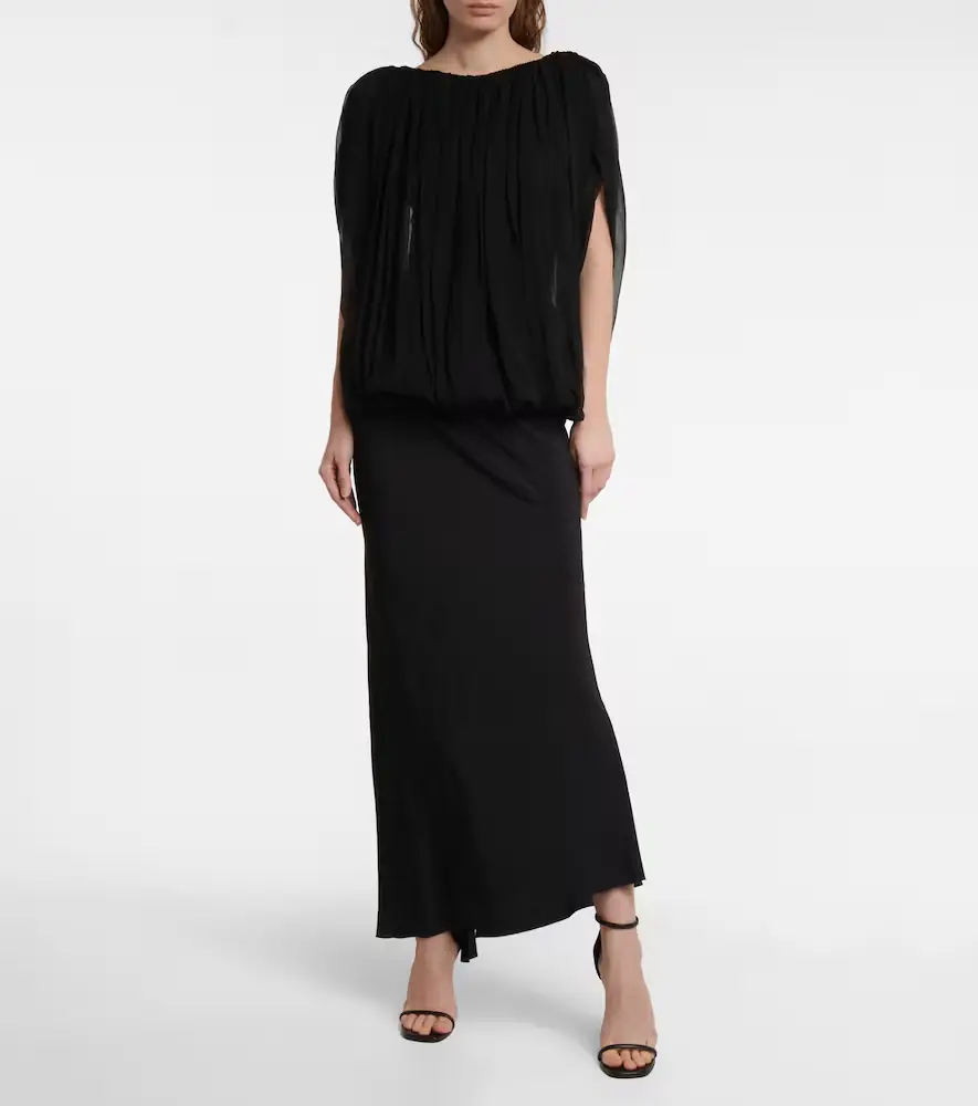 Rick Owens Gathered silk chiffon top | Thumbnail 3 Rick Owens Gathered silk chiffon top | Thumbnail 3
