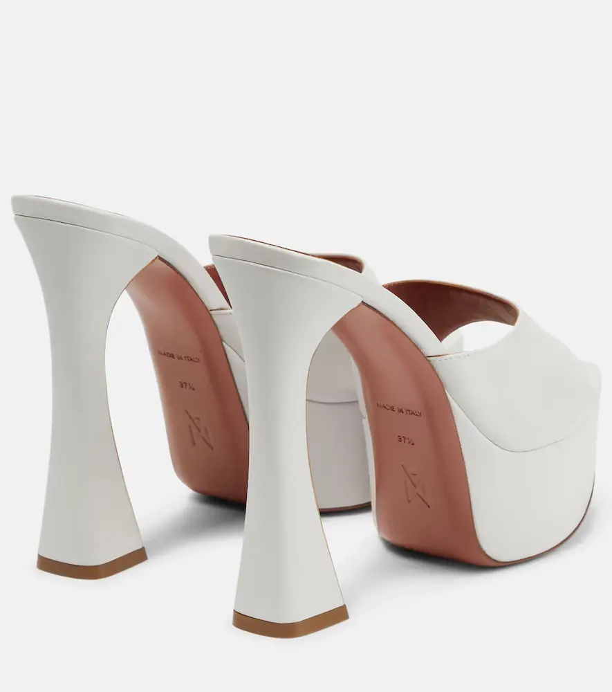 Amina Muaddi Dalida leather platform mules | Thumbnail 4 Amina Muaddi Dalida leather platform mules | Thumbnail 4