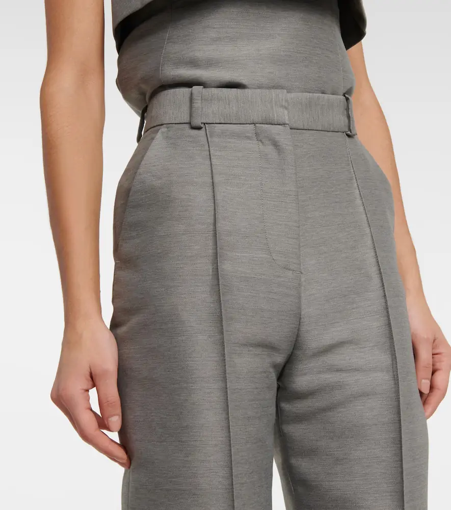 TOTEME Mid-rise straight cotton and wool-blend pants | Thumbnail 2