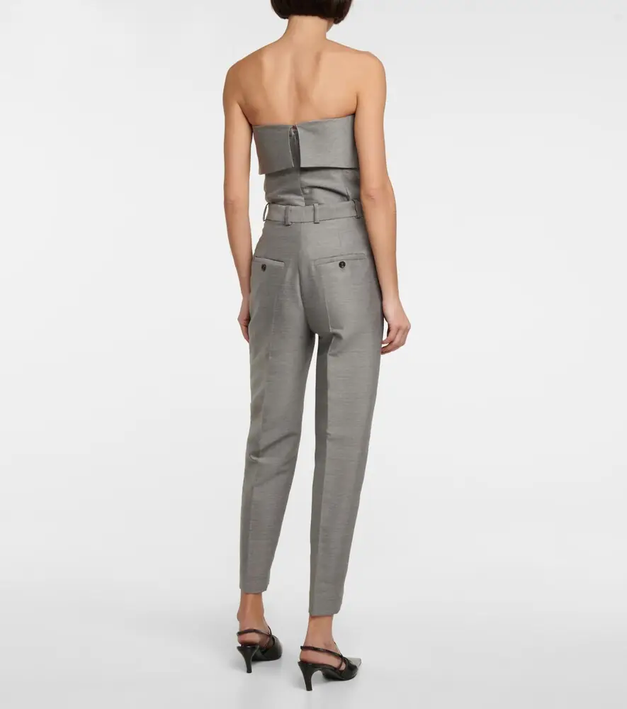 TOTEME Mid-rise straight cotton and wool-blend pants | Thumbnail 3