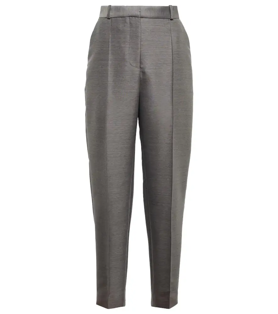 TOTEME Mid-rise straight cotton and wool-blend pants